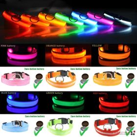 LED Adjustable Dog Collar Blinking Flashing Light Up Glow Pets Safety Waterproof (Option: XL-Red)